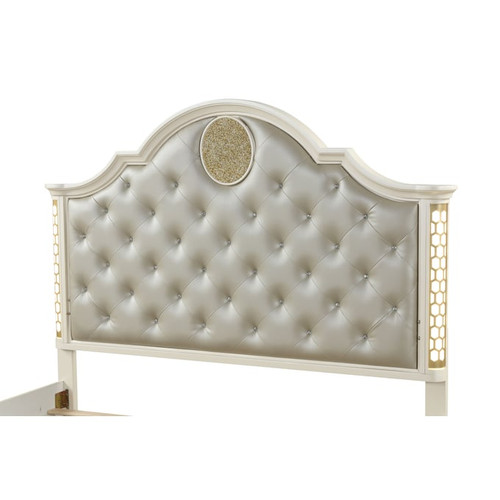 Galaxy Home Jasmine Beige Faux Leather Beds