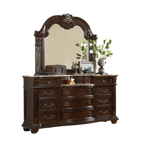 Galaxy Home Roma Dark Walnut Wood Mirror