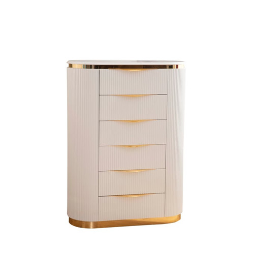Galaxy Home Laura White Gold Detailed Chest