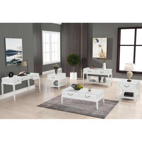 Bernards Renascence White End Table