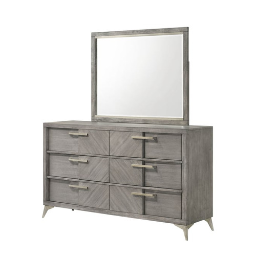 Bernards Aries Gray 6 Drawer Dresser