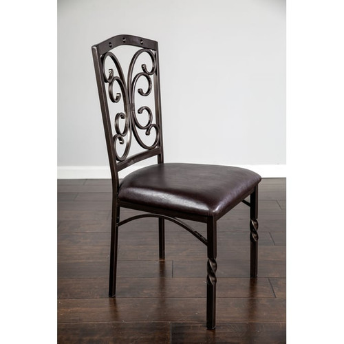 4 Bernards Tuscan Black Brown Side Chairs