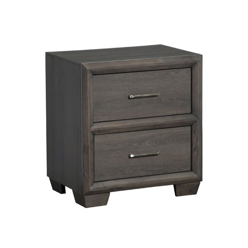 Bernards Lombard Classic Gray 2 Drawer Nightstand