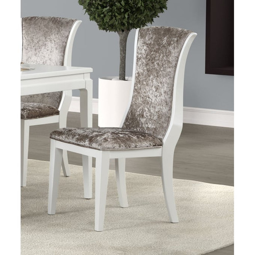 2 Bernards Renascence White Upholstered Side Chairs