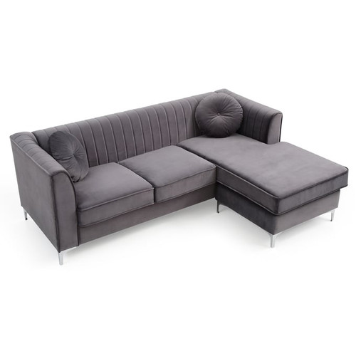 Glory Furniture Delray Contemporary Gray Sofa Chaises