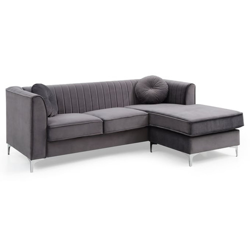 Glory Furniture Delray Contemporary Gray Sofa Chaises