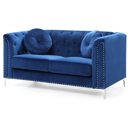 Glory Furniture Pompano Contemporary Navy Blue Loveseats