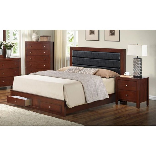 Glory Furniture Burlington Transitional Storage Bed with Padded Headboards