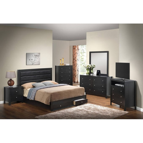 Glory Furniture Burlington Transitional Storage Bed with Padded Headboards