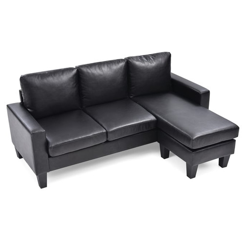 Glory Furniture Jenna Traditional Black Sofa Chaises