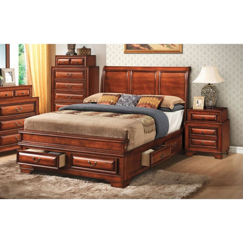 Glory Furniture Lavita Transitional Oak Full Storage Beds