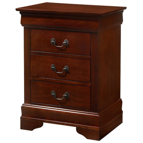 Glory Furniture Louis Phillipe Traditional Cherry 3 Drawer Nightstands