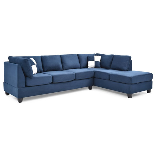 Glory Furniture Malone Contemporary Navy Blue Sectionals