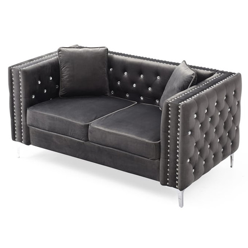 Glory Furniture Paige Contemporary Gray Loveseats