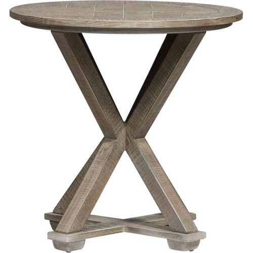 Liberty Parkland Falls Taupe Round End Table