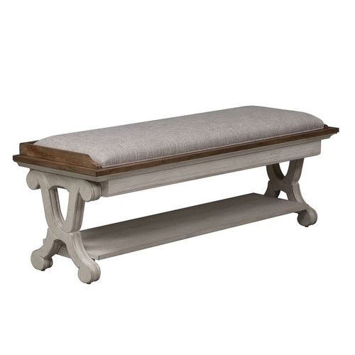 Liberty Farmhouse Reimagined Antique White Bed Bench