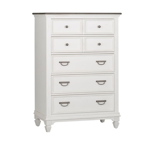 Liberty Allyson Park Wirebrushed White 5 Drawer Chest