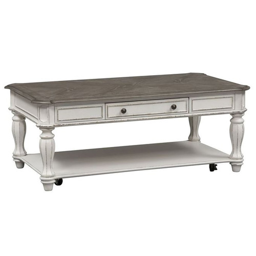 Liberty Magnolia Manor Antique White Rectangular Cocktail Table