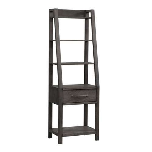 Liberty Modern Farmhouse Dusty Charcoal Leaning Bookcase
