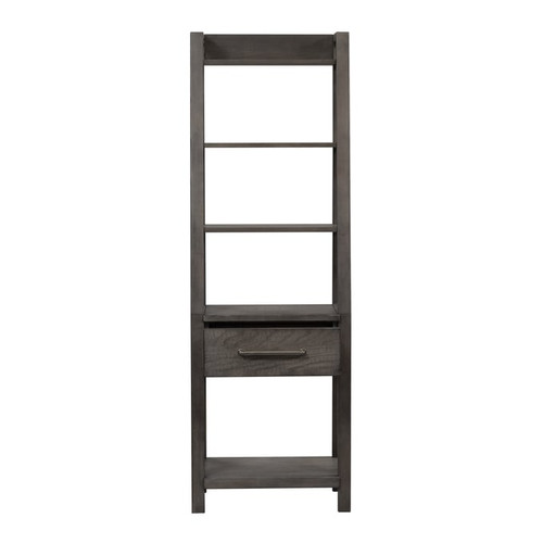Liberty Modern Farmhouse Dusty Charcoal Leaning Bookcase
