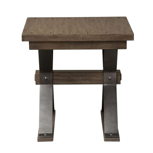 Liberty Sonoma Road Weathered Beaten Bark End Table