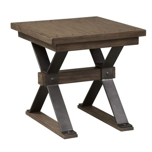 Liberty Sonoma Road Weathered Beaten Bark End Table