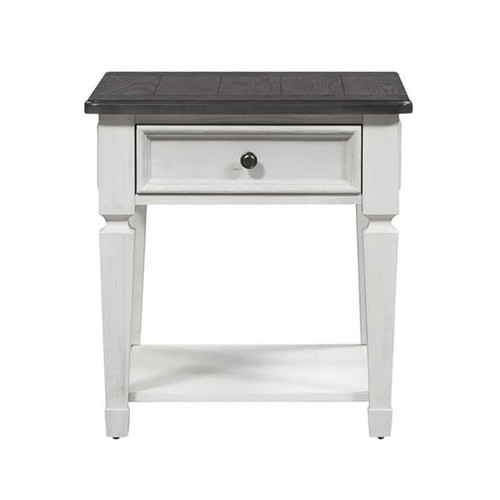 Liberty Allyson Park Wirebrushed White Drawer End Table
