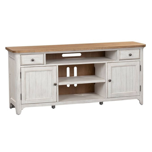 Liberty Farmhouse Reimagined White Chestnut Entertainment TV Stand