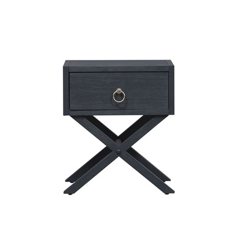Liberty East End Wire Brushed Denim 1 Drawer Accent Table