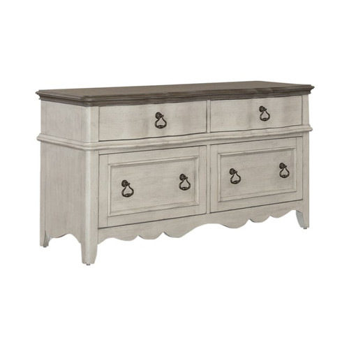 Liberty Chesapeake Wirebrushed Antique White Credenza