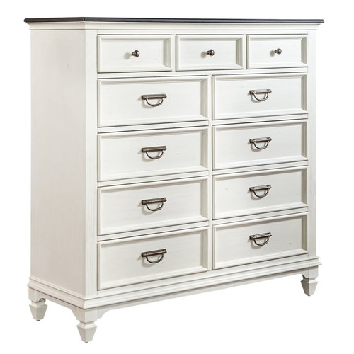 Liberty Allyson Park Wirebrushed White Charcoal 11 Drawers Chesser