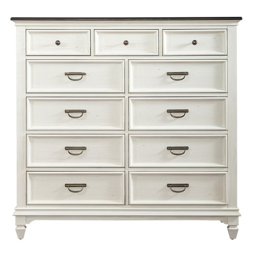 Liberty Allyson Park Wirebrushed White Charcoal 11 Drawers Chesser