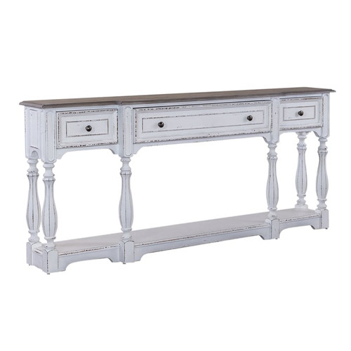 Liberty Magnolia Manor Antique White Weathered Bark 72 Inch Hall Console Table