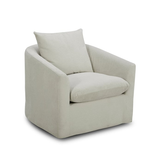 Liberty Saxton Ivory Upholstered Swivel Accent Chair