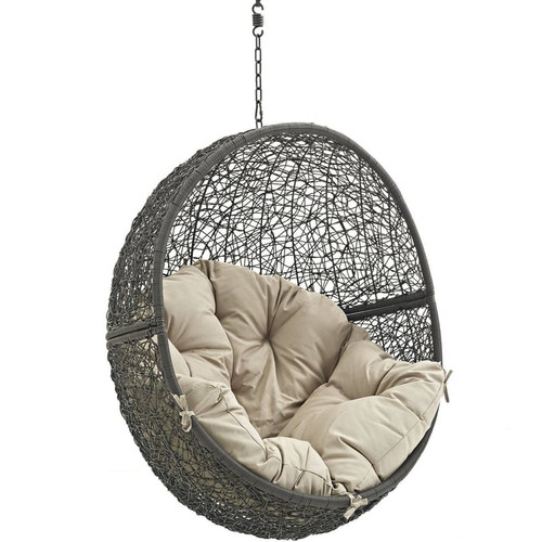 Modway Furniture Hide Gray Outdoor Swing Chairs Without Stand
