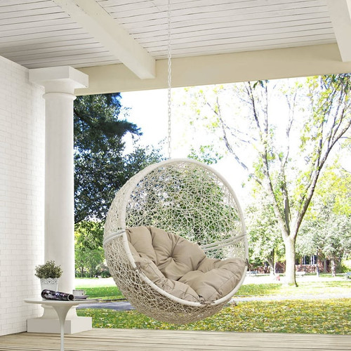 Modway Furniture Hide White Outdoor Swing Chairs Without Stand