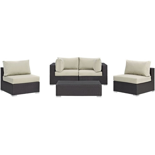 Modway Furniture Convene 5pc Outdoor Patio Sectional Set