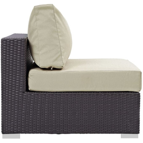 Modway Furniture Convene Espresso Beige Outdoor Patio Armless Chairs