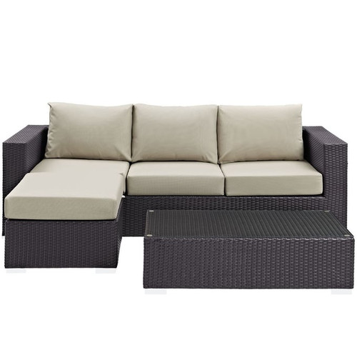 Modway Furniture Convene 3pc Outdoor Patio Sofa Sets