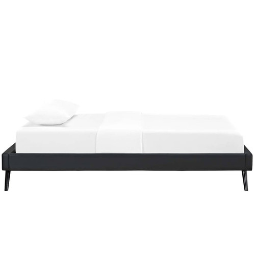 Modway Furniture Loryn Black Vinyl Round Splayed Legs Bed Frames