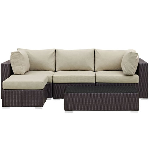 Modway Furniture Convene 5pc Outdoor Patio Sectionals