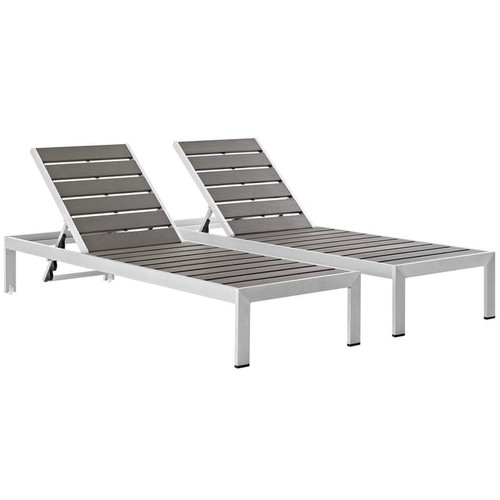 2 Modway Furniture Wood Shore Outdoor Chaise