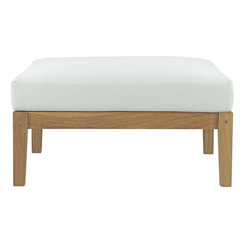 Modway Furniture Bayport White Outdoor Patio Teak Ottoman