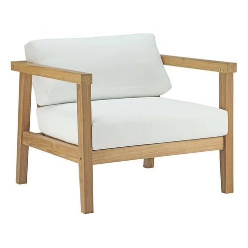 2 Modway Furniture Bayport Natural White Outdoor Patio Teak Sets