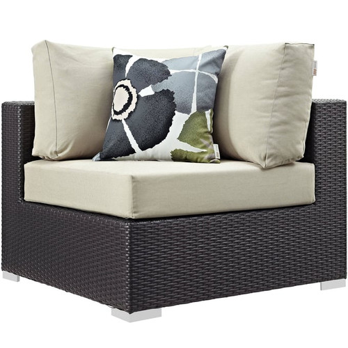 Modway Furniture Convene Espresso 5pc Outdoor Patio Sectionals