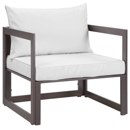 Modway Furniture Fortuna Brown White Outdoor Armchair