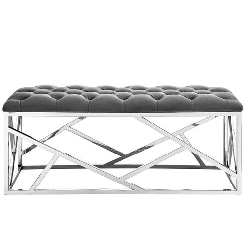 Modway Furniture Intersperse Silver Gray Benches