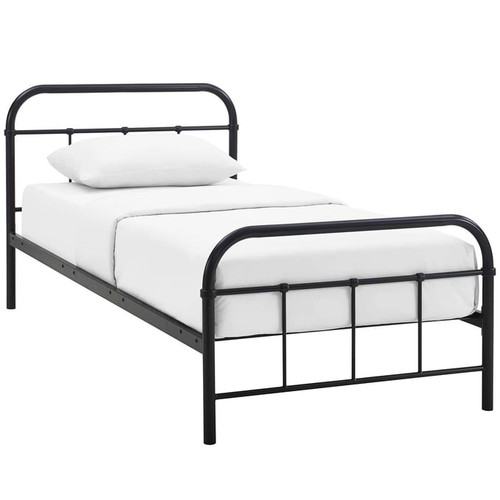 Modway Furniture Maisie Brown Stainless Steel Bed Frames