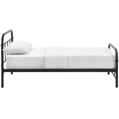 Modway Furniture Maisie Brown Stainless Steel Bed Frames