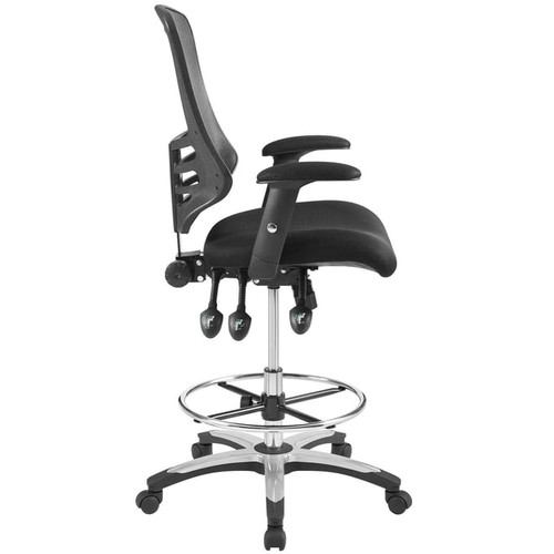 Modway Furniture Calibrate Black Mesh Drafting Chairs